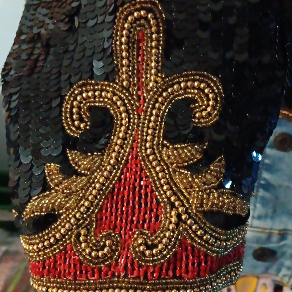 Vintage Silk Embellished Sequins Jacket - Picture 4 of 16